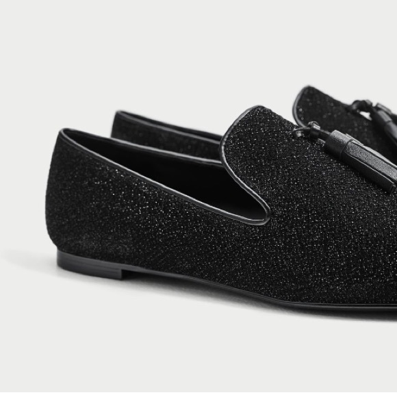 ZARA GLITTER LOAFERS WITH TASSEL BRAND NEW - Picture 3 of 6